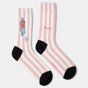 Chaussette Pétanque, joueuse de boules en rouge