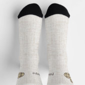Chaussette Pétanque, three balls on a beige linen design (Haut)