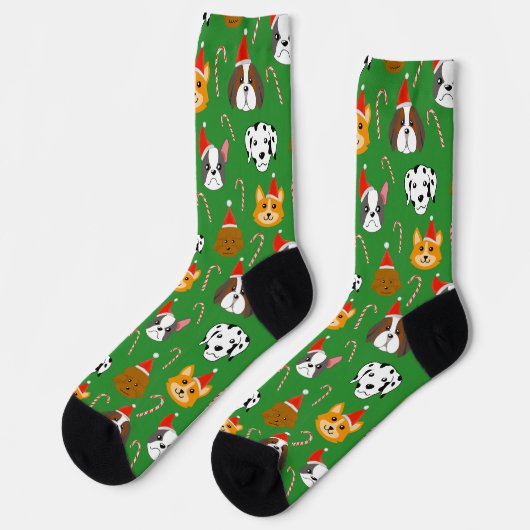 Chaussette Petit Chien Motif de Noël (Gauche)