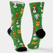 Chaussette Petit Chien Motif de Noël (Angulaire)