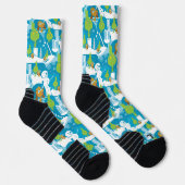 Chaussette Petit Grinch | Joyeux Motif Turquoise Grinchmas (Droite)