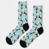 Chaussette Petites abeilles mignonnes et fleurs marguerites m (Gauche)