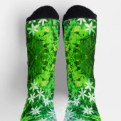 Chaussette Petites chaussettes de fleurs vertes et blanches (Haut)