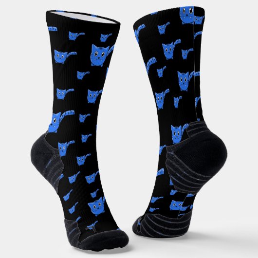 Chaussette Petits chatons noirs et bleus (Angulaire)