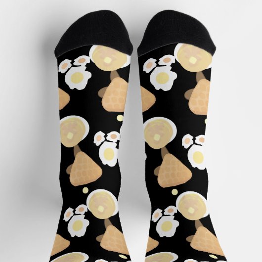 Chaussette Petits Déjeuners De Waffles De Crêpes Buffet De Fê (Haut)