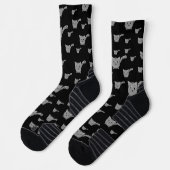 Chaussette Petits Kitties Noires Et Grises (Gauche)
