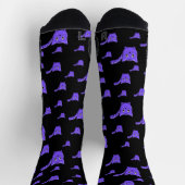 Chaussette Petits Kitties Noires Et Violettes (Haut)