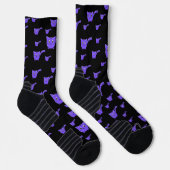 Chaussette Petits Kitties Noires Et Violettes (Droite)