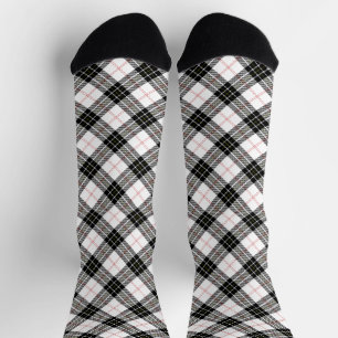 Chaussette Pherson tartan noir blanc plaid