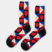 Chaussette Philippines Fun Motif du coeur du drapeau Fierté p (Gauche)