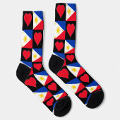 Chaussette Philippines Fun Motif du coeur du drapeau Fierté p (Droite)