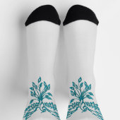 Chaussette Phoenix bleu sarcelle s'élève sur argent (Haut)