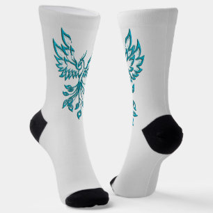Chaussette Phoenix bleu sarcelle s'élève sur argent