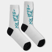 Chaussette Phoenix bleu sarcelle s'élève sur argent (Droite)