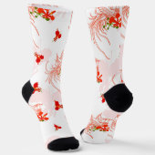 Chaussette Phoenix Oiseau Et Phoenix Fleur Motif Sans Faille (Angulaire)