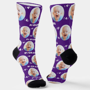 Chaussette Photo #1 Grandpa Purple Baby Fête des pères
