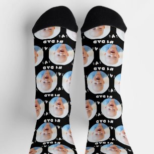 Chaussette Photo #1 Papa Bébé ou Fête des pères enfant Noir