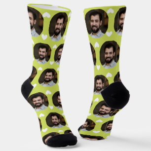 Chaussette Photo Boyfriend For Girlfriend Chartreuse Heart
