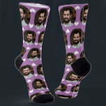 Chaussette Photo Boyfriend For Girlfriend Hearts Lavender<br><div class="desc">Cette photo amusante de petit ami pour chaussettes de petite amie présente votre propre photo et les coeurs blancs sur un arrière - plan lavande et sont sûrs d'apporter votre petite amie (ou votre femme!) un sourire! Elles sont parfaites pour la Saint-Valentin, et elle pense à vous chaque fois qu'elle...</div>