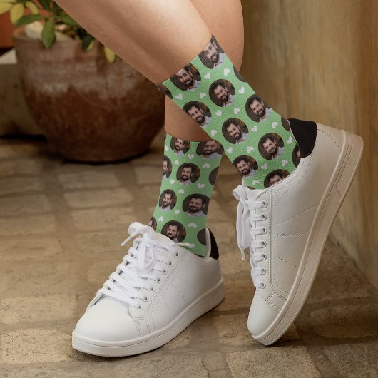 Chaussette Photo Boyfriend For Girlfriend Hearts Sage
