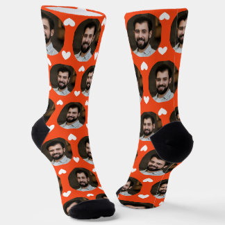 Chaussette Photo Boyfriend For Girlfriend Sporty Orange