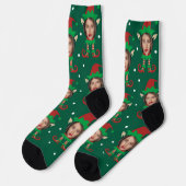 Chaussette Photo Collage Funny Face Christmas Elf (Gauche)