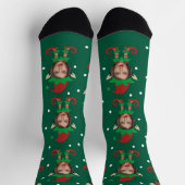 Chaussette Photo Collage Funny Face Christmas Elf (Haut)