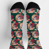 Chaussette Photo de animal de compagnie Emerald Green Santa H (Haut)