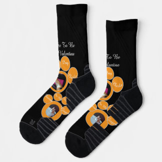 Chaussette Photo de chat avec empreinte de patte humoristique