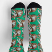 Chaussette Photo de chat doux vert (Haut)