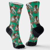Chaussette Photo de chat doux vert (Angulaire)