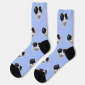 Chaussette Photo de chat Tuxedo personnalisée sur l'équipage  (Gauche)