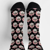 Chaussette Photo de chien drôle personnalisée (Haut)