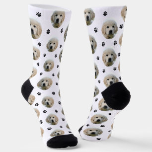 Chaussette Photo de chien personnalisée avec empreinte de pat
