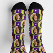 Chaussette Photo de Girlfriend pour ami de garçon Fun Purple (Haut)