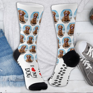 Chaussette Photo de jolis empreintes de pattes de chien perso