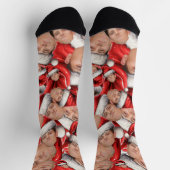 Chaussette Photo de visage amusant à Santa Hat Chaussettes d' (Haut)