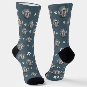 Chaussette Photo drôle de chien/chat mignon avec empreinte de