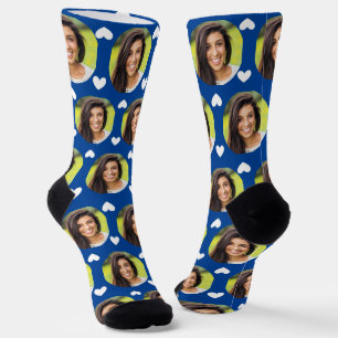 Chaussette Photo Girlfriend Pour copain Deep Blue Heart