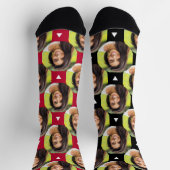 Chaussette Photo Girlfriend pour copain Red Black 2 Tone (Haut)