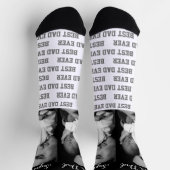 Chaussette Photo moderne de Super Papa noir et blanc avec typ (Haut)