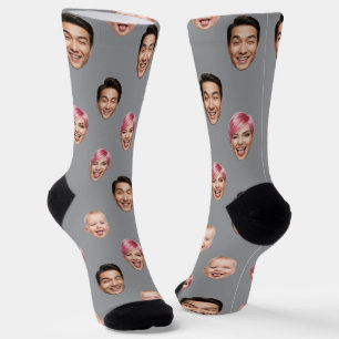 Chaussette Photo personnalisée 3 faces - Drôle cadeau personn
