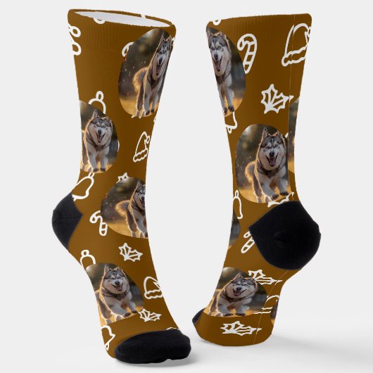 Chaussette Photo personnalisée - Célébration d'hiver (Angulaire)