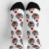 Chaussette Photo personnalisée Cute Noël blanc (Haut)