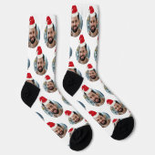 Chaussette Photo personnalisée Cute Noël blanc (Droite)