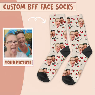 Chaussette Photo personnalisée des meilleurs amis - Face sur 