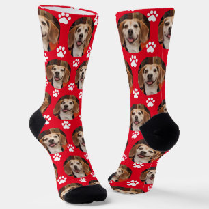 Chaussette Photo pour animaux familiers Rouge & Blanc Emprein