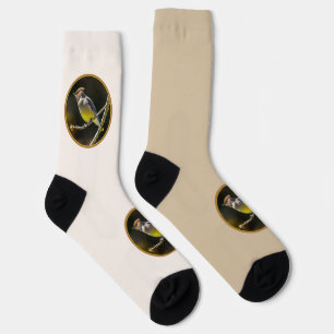 Chaussette Photographie originale d'oiseau sauvage de Jaseur