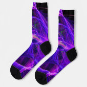 Chaussette PHOTON FOU violet bleu Fractale (Gauche)