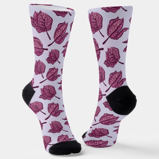 Chaussette Physalis rose Fleur Motif Pastel Botanique (Angulaire)
